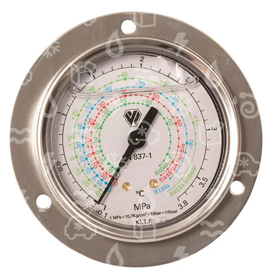 manometr nízkotlaký olejový WIGAM, 60 mm, R449A / R452A, zadní připojení, 07011055